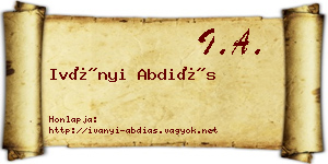 Iványi Abdiás névjegykártya